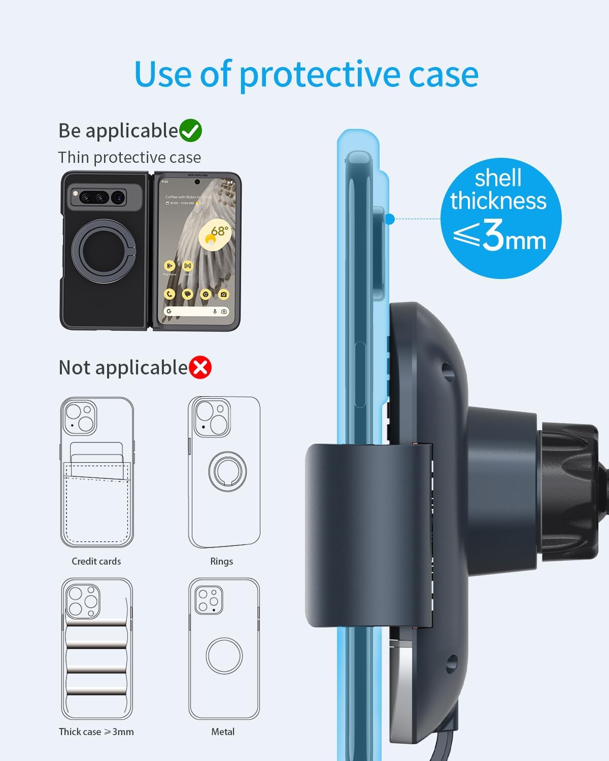 Wireless Car Charger For Pixel Fold Series