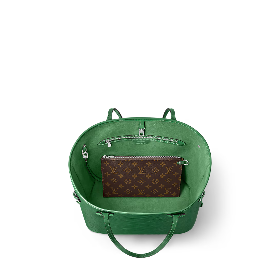Never Full MM Green Epi Leather