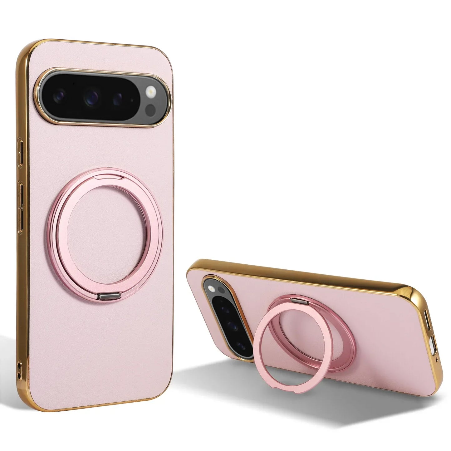 Magnetic Ring Leather Case for Google Pixel