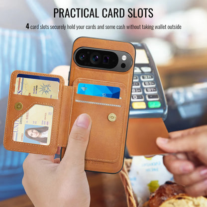 Leather Case with Detachable Magnetic Wallet For Pixel Series