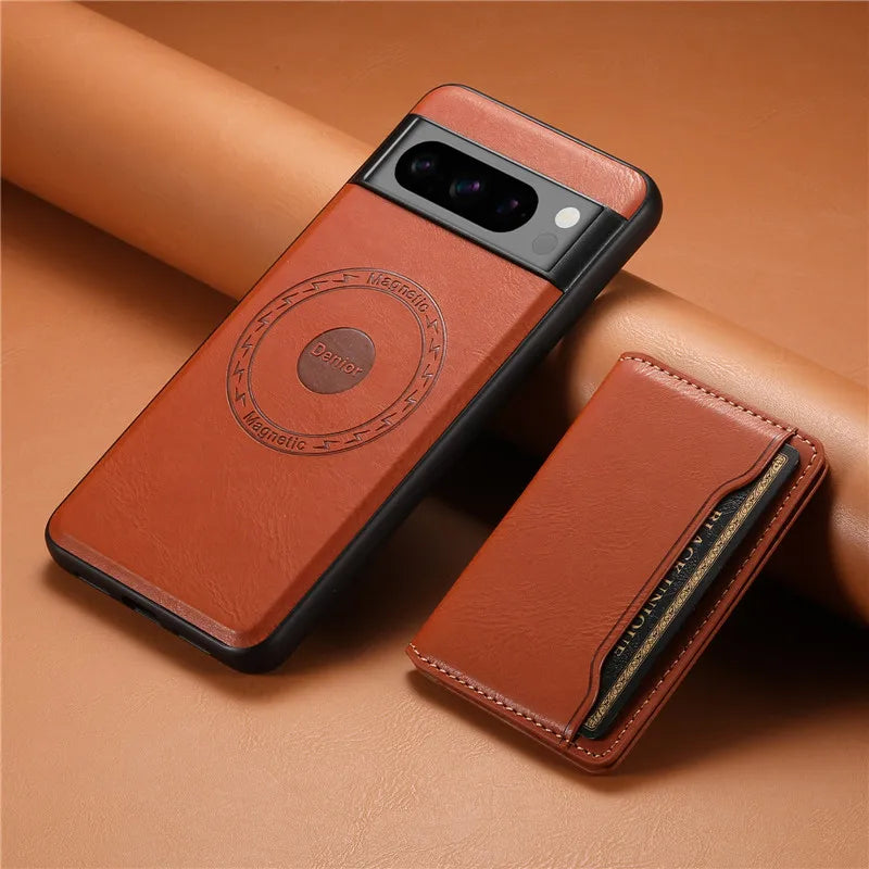 Magnetic Leather Case with Wallet For Google Pixel Series
