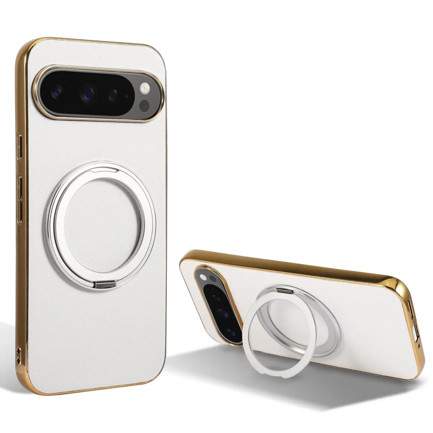 Magnetic Ring Leather Case for Google Pixel