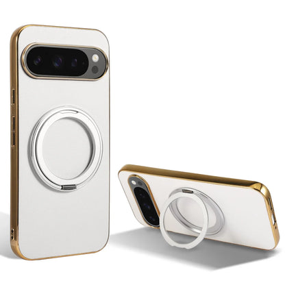 Magnetic Ring Leather Case for Google Pixel