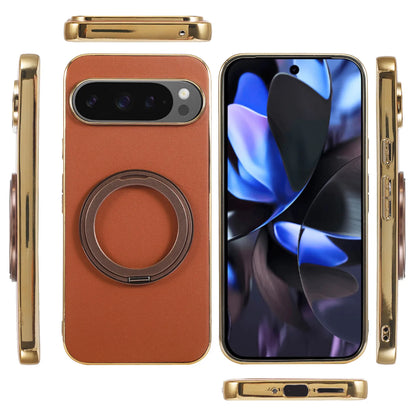 Magnetic Ring Leather Case for Google Pixel