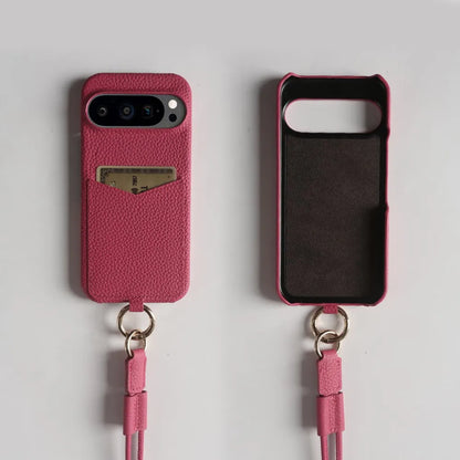 Crossbody Leather Case with Card Holder For Pixel Series