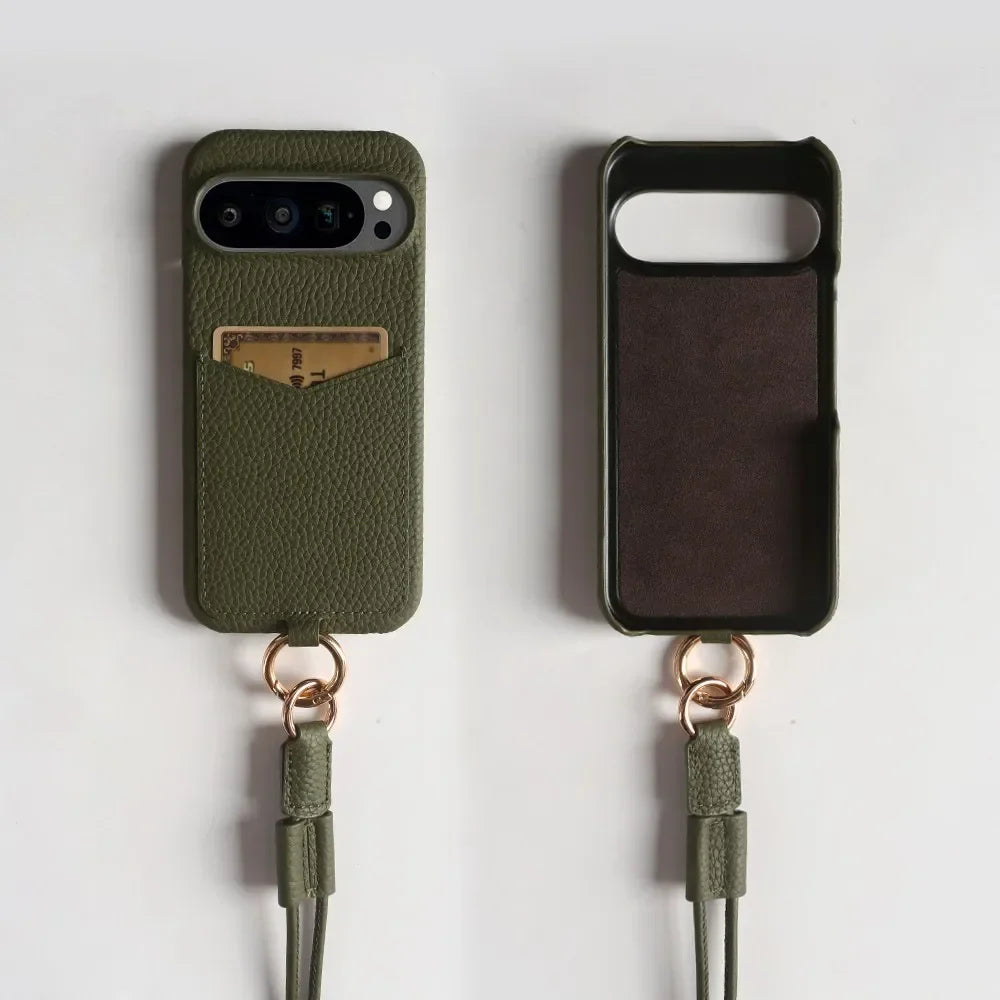 Crossbody Leather Case with Card Holder For Pixel Series