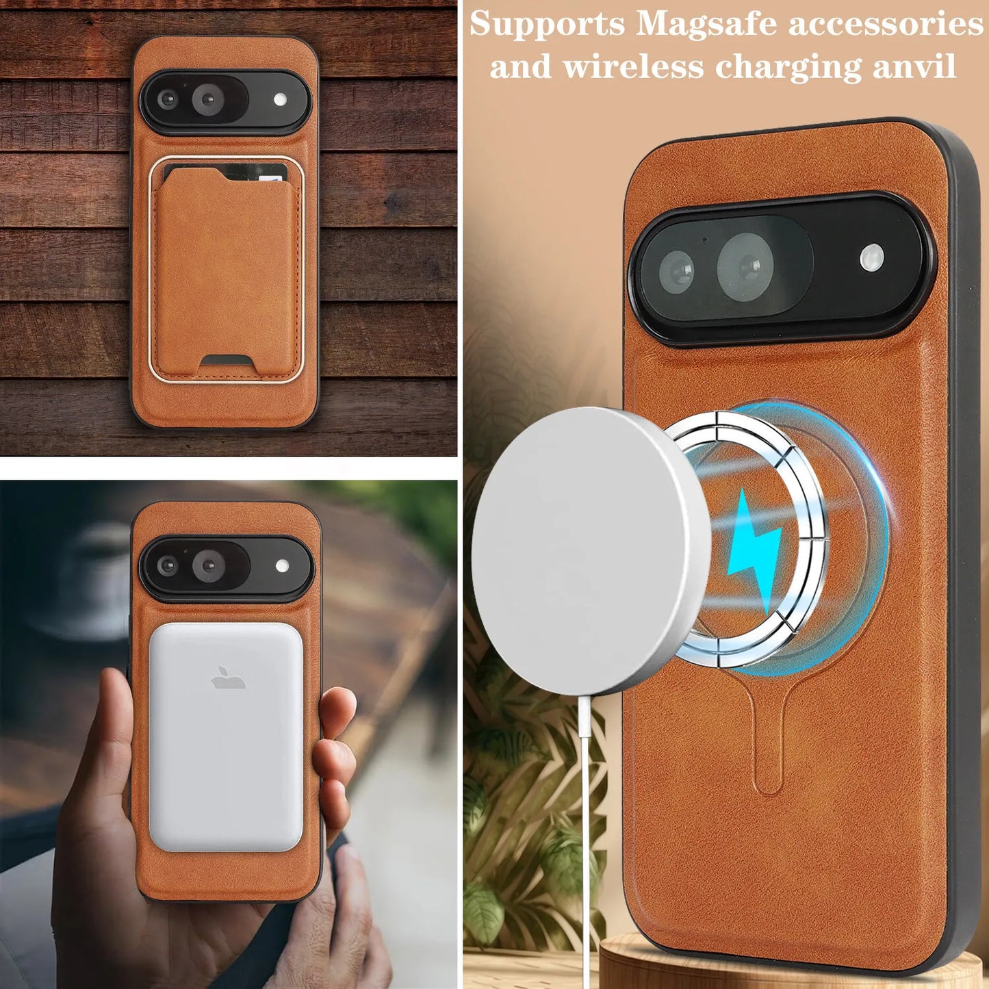 MagSafe Leather Wallet Case for Google Pixel