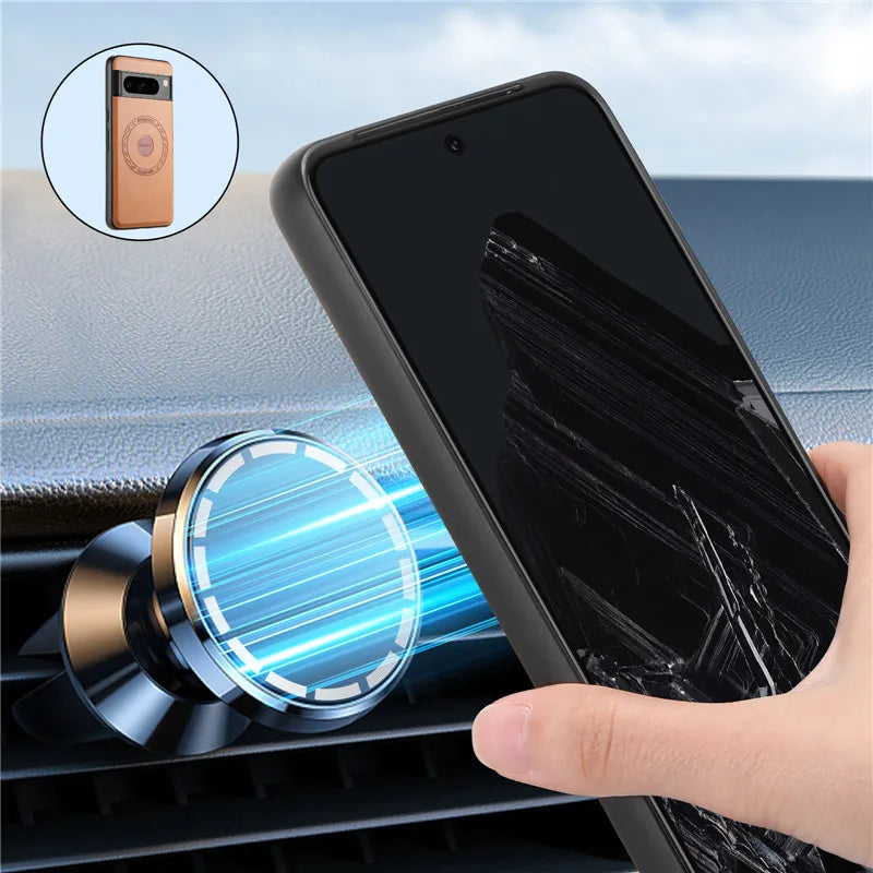 Magnetic Leather Case with Wallet For Google Pixel Series