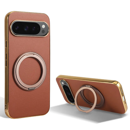 Magnetic Ring Leather Case for Google Pixel