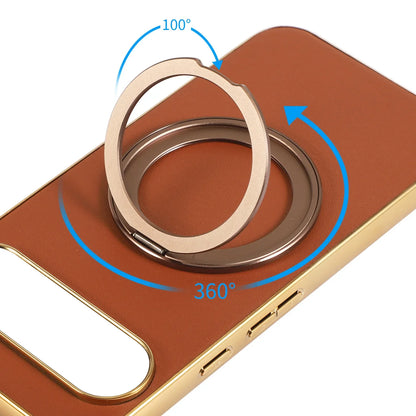 Magnetic Ring Leather Case for Google Pixel