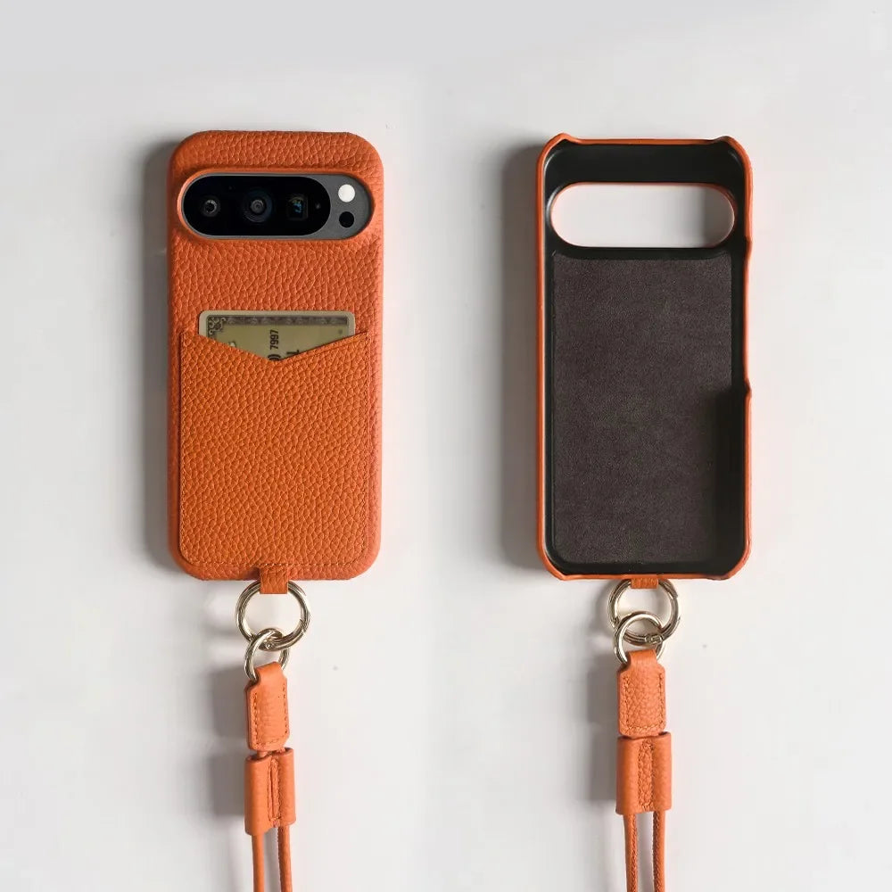 Crossbody Leather Case with Card Holder For Pixel Series