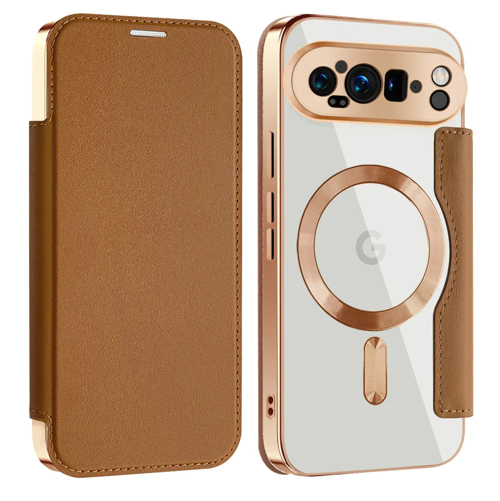 Leather Magsafe Case with Card Slot Holder For Pixel Series