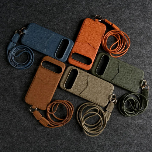 Crossbody Leather Case with Card Holder For Pixel Series