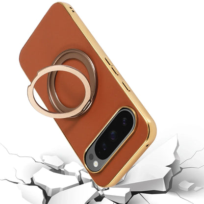 Magnetic Ring Leather Case for Google Pixel
