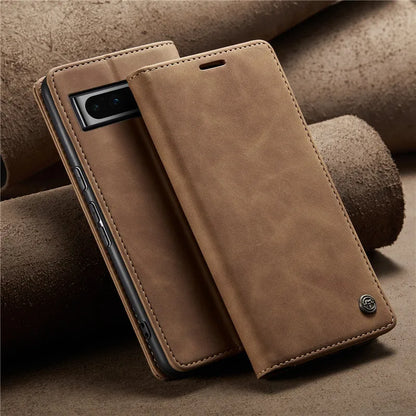 Magnetic Leather Case with Card Holder for Google Pixel Series