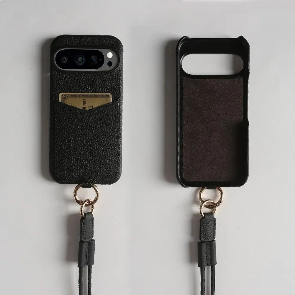 Crossbody Leather Case with Card Holder For Pixel Series