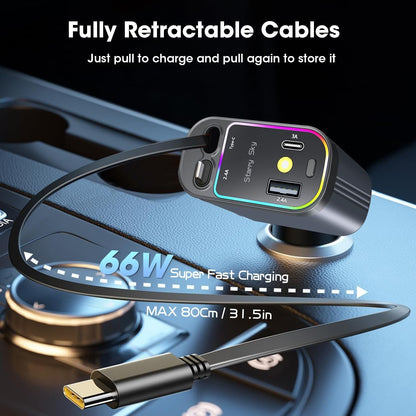 5 in 1 Retractable Car Charger